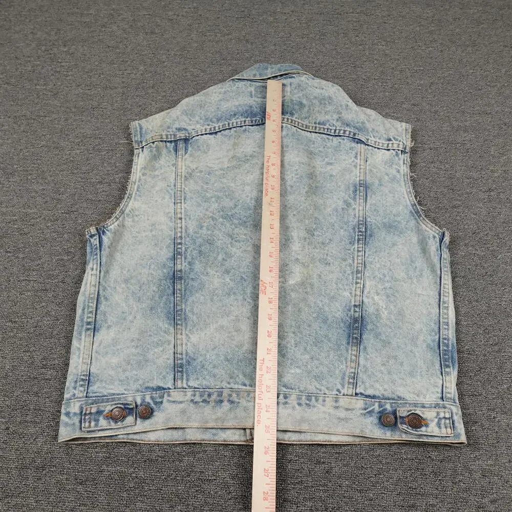 Vintage Levi's Vest Mens Large Light Blue Denim Cutoff Trucker Biker USA 80s